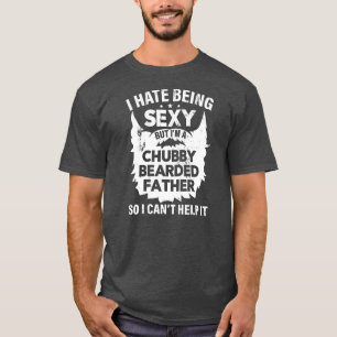 T-shirt Mens Chubby père porteur Drôle papa avec perles