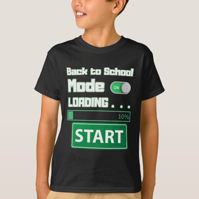 T-shirt Mens Ck To School Mode Loading – Gamer Style Humor (Devant)