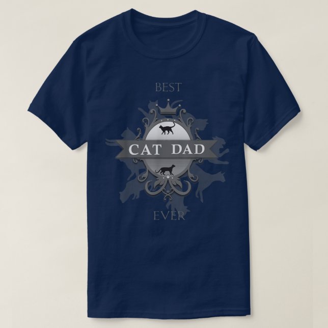 T-shirt Mens Classic Meilleur Chat Papa Jamais mignon Kitt (Design devant)