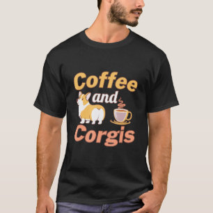 T-shirt Mens Coffee Et Corgis Cute Caffeine Propriétaire D