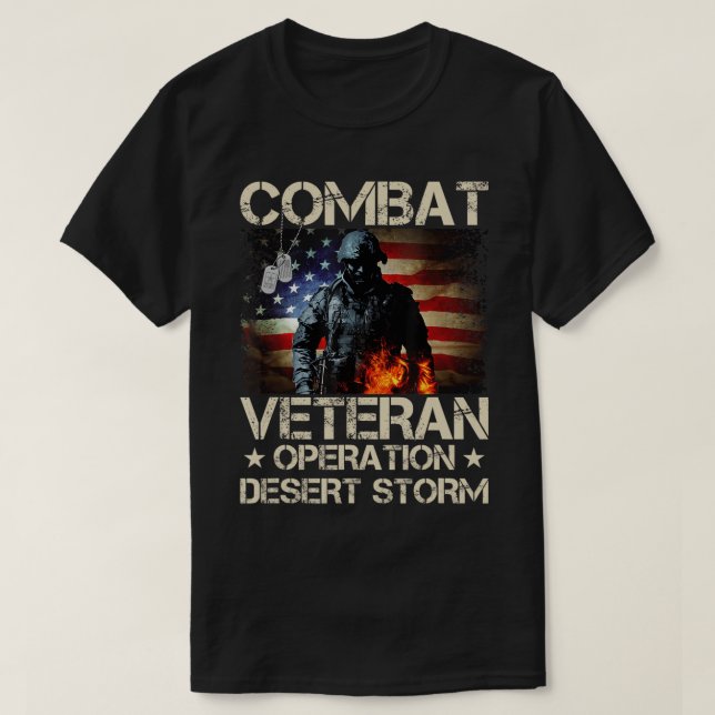T-shirt Mens Combat Vétérinaire Opération Soldat Tempête d (Design devant)