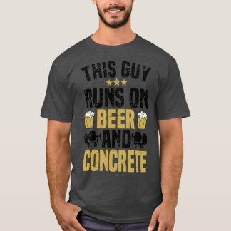 T-shirt Mens Concret Finisher Bière Travailleur de constru