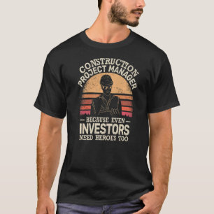 T-shirt Mens Construction Project Manager retro man Projec
