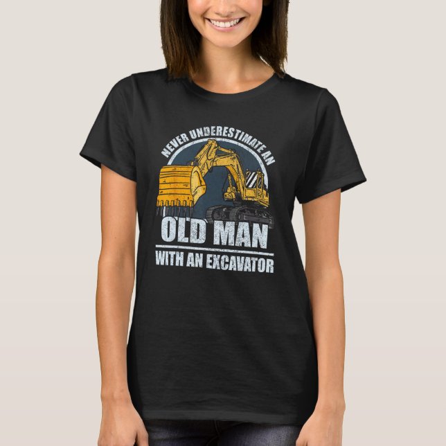 T-shirt Mens Construction Worker Heavy Equipment Excavator (Devant)