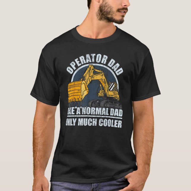 T-shirt Mens Construction Worker Heavy Equipment Excavator (Devant)