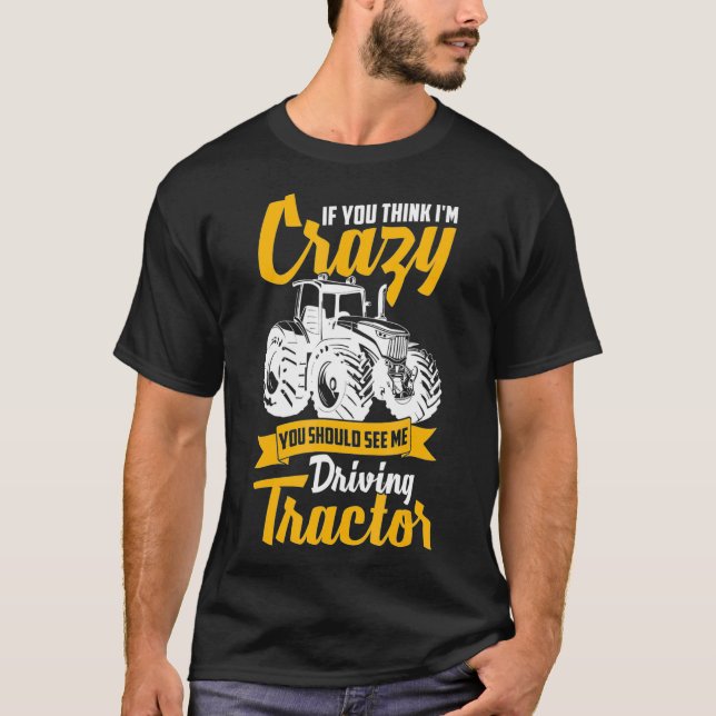 T-shirt Mens Cool Local Fermier Pilote de tracteur M'Agric (Devant)