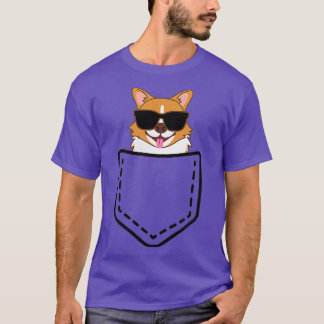 T-shirt Mens Corgi Corgi Dans Pocket Cute Corgi Papa Cadea