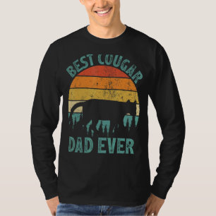 T-shirt Mens Cougar Vintage Meilleur Cougar Papa Jamais Pè