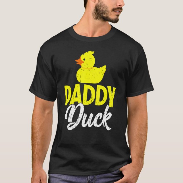 T-shirt Mens Cute Duckling Duckies Daddy Duck D père (Devant)
