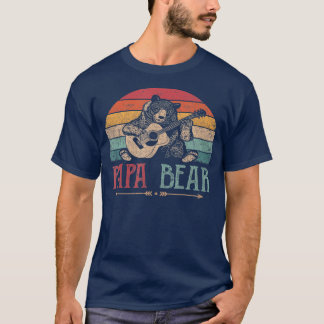 T-shirt Mens Cute Papa Bear Fête des pères Vintage Retro
