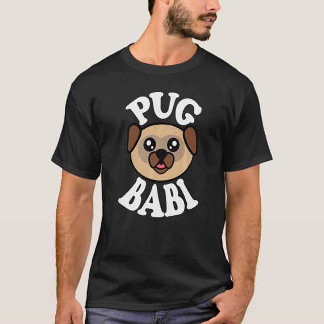T-shirt Mens Cute Pug Babi   (Devant)