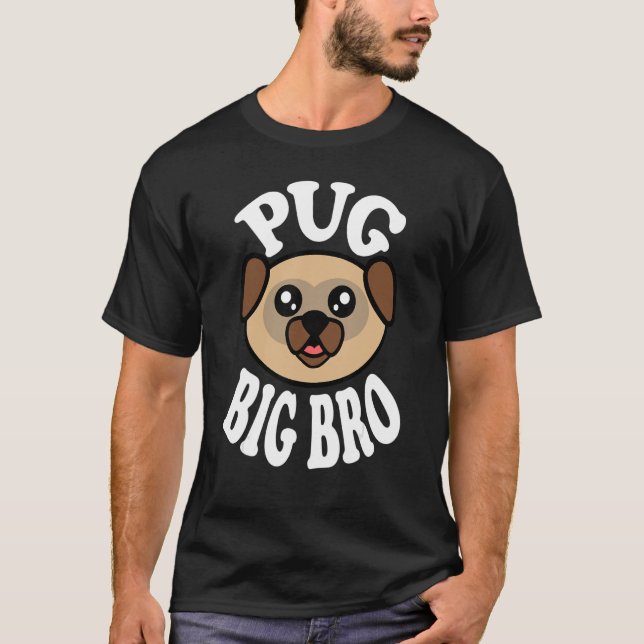 T-shirt Mens Cute Pug Big Bro (Devant)