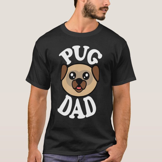 T-shirt Mens Cute Pug Dad (Devant)