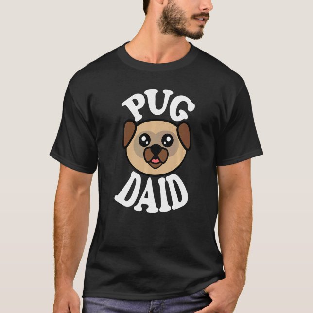 T-shirt Mens Cute Pug Daid   (Devant)