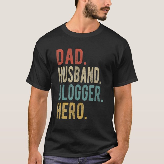 T-shirt Mens Dad Husband Blogger Hero (Devant)