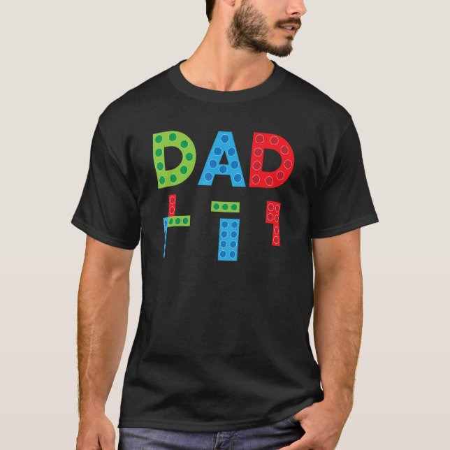 T-shirt Mens Dad Master Builder Father Building Blocks Bri (Devant)