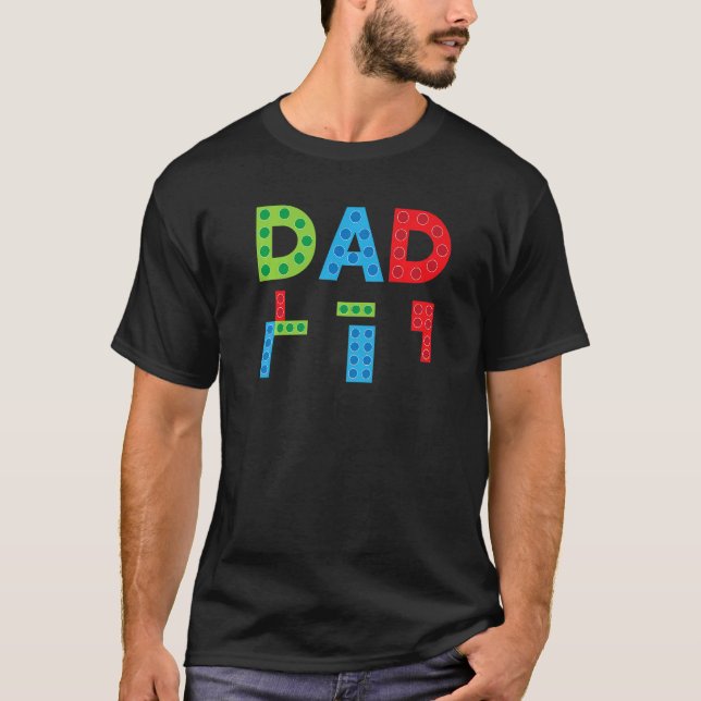 T-shirt Mens Dad Master Builder Father Building Blocks Bri (Devant)