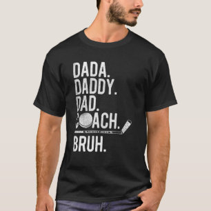 T-shirt Mens Dada Papa Papa Papa Bruh Entraîneur Vintage d