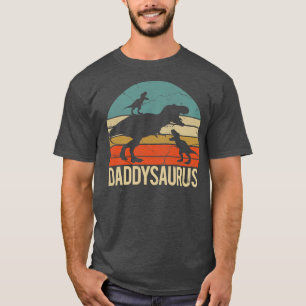 T-shirt Mens Daddy Dinosaur Daddysaurus 2 père de deux enf