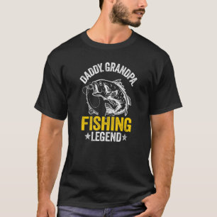 T-shirt Mens Daddy Grandpa Pêche Légende Pêcheur Papa D
