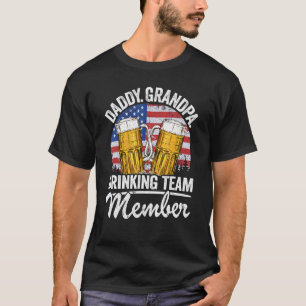 T-shirt Mens Daddy Grandpa Usa Boisson Membre de l'équipe