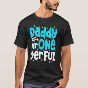 T-shirt Mens Daddy Of Mr One Derful Joyeux 1er Anniversair