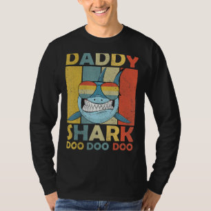 T-shirt Mens Daddy Shark Retro Pajamas Père Day Papa