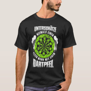T-shirt Mens Darts Ne Sous-Estime Jamais Un Vieux Homme Av