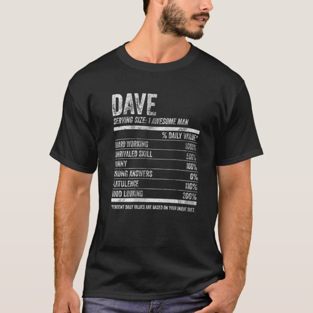 T-shirt Mens Dave Nutrition Personalized Nom Funny Nom F (Devant)