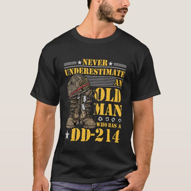 T-shirt Mens Dd 214 Ancien combattant militaire (Devant)