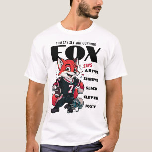 T-shirt Mens De Cartographie Foxy Fox Noir Et Blanc
