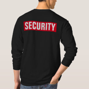 T-shirt Mens de texte personnalisable Sécurité Noir double