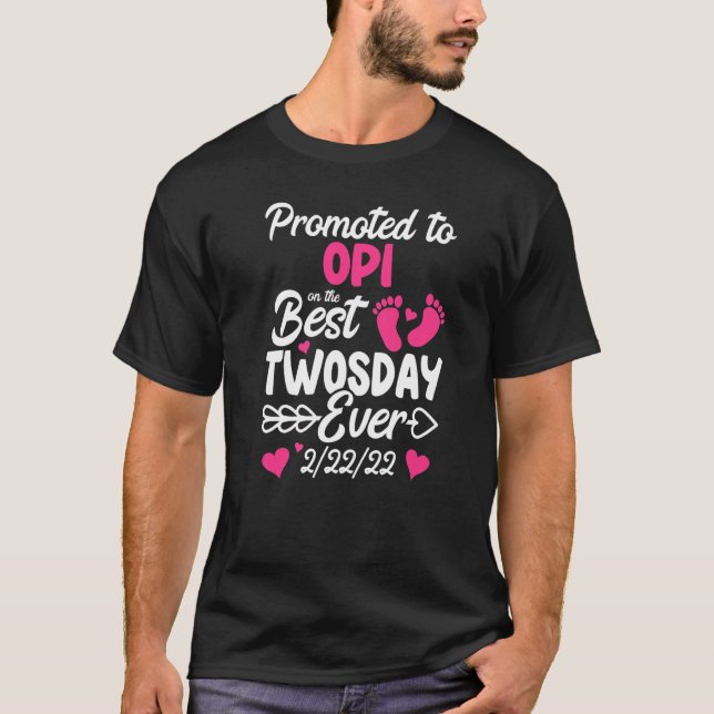 T-shirt Mens Deux Jours Promu À Opi Grand-Père Nouveau Béb (Devant)