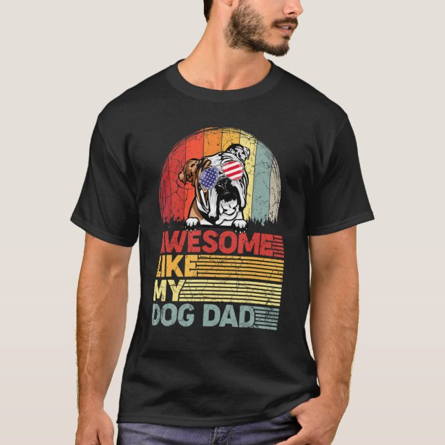 T-shirt Mens Distants Anglais Bulldog Awesome Comme Mon Do (Devant)