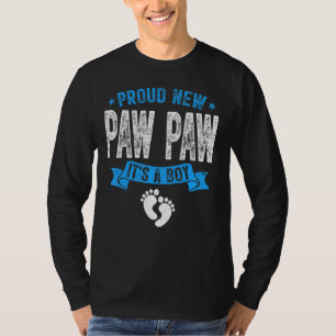T-shirt Mens Distressed Fier Nouveau Paw Paw C'est un garç