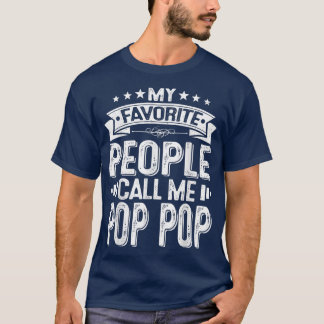 T-shirt Mens Distressed Mes Gens Préférés Appelent Moi Pop