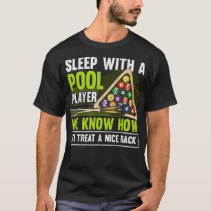 T-shirt Mens Dormir Avec Un Joueur De Billard Drôle Jouer