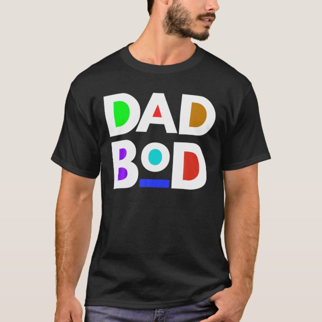 T-shirt Mens Drôle Black Papa Bod Pères Entraînement Fit E (Devant)