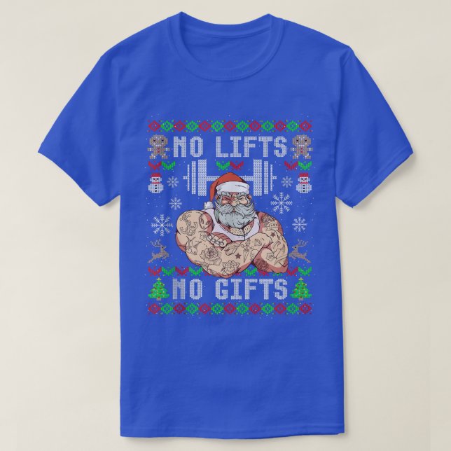 T-shirt Mens Drôle Pas d'Ascenseurs Pas De Cadeaux Vilain  (Design devant)