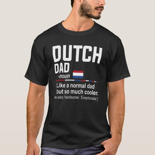 T-shirt Mens Dutch Papa Définition Fête des pères Daddy Fl (Devant)