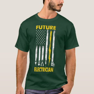 T-shirt Mens Electrician Us Flag Tools for Future Electric