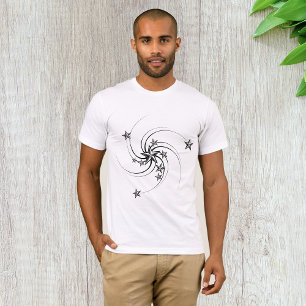 T-Shirt Mens Étoiles Nautiques Tourbillonnées