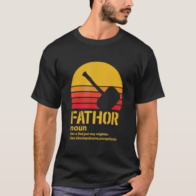 T-shirt Mens Fa Thor Comme Papa Juste Beaucoup Plus puissa (Devant)