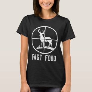 T-shirt Mens Fast Food Deer Chasse Drôle Don Pour Chasseur