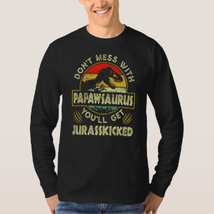 T-shirt Mens Father's Day Family Matching Papaw Dinosaures