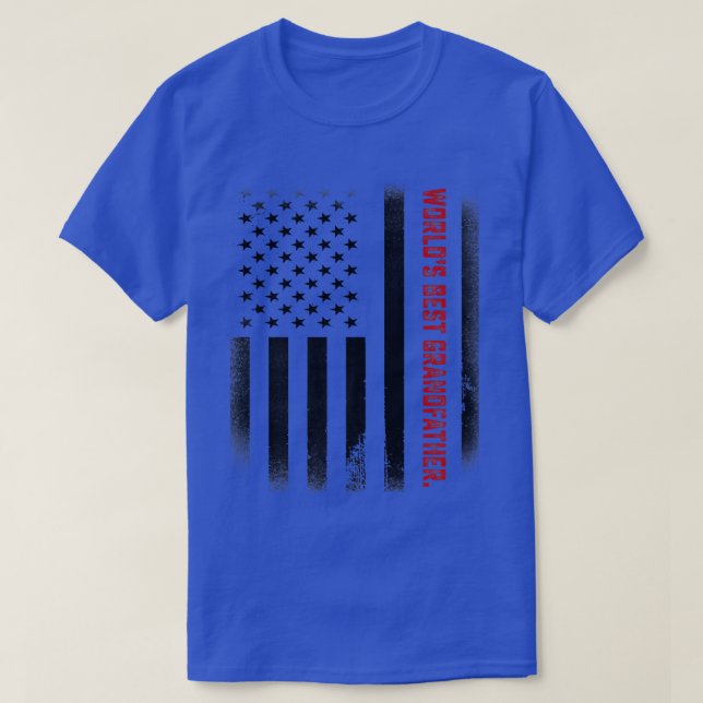 T-shirt Mens Fathers Day Gift Tee  World's Best Grandfathe (Design devant)