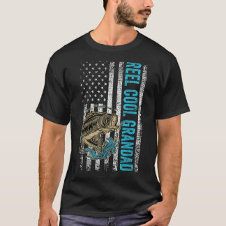 T-shirt Mens Father's Day Reel Cool Grandad Fish American