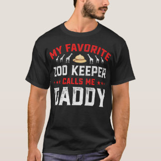 T-shirt Mens Fête des pères My Favori Zoo Keeper M'appelle
