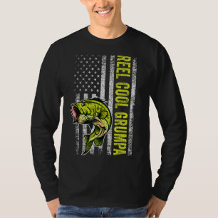 T-shirt Mens Fête des pères Reel Cool Grumpa Fish American