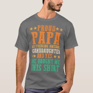 T-shirt Mens Fier papa de petite-fille grand-père